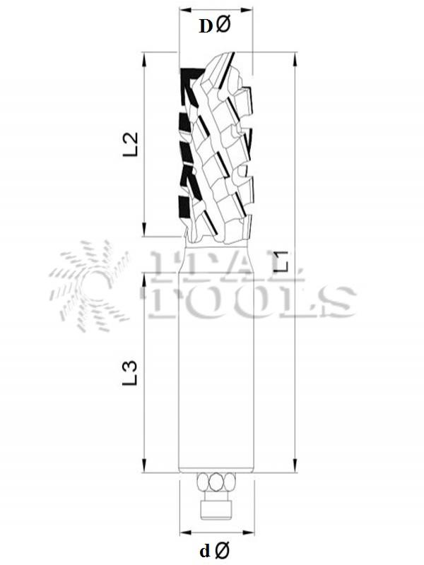 Ital Tools PPD16 Фреза алмазная эконом вариант Z=3+3  Шесть канавок, 3 режущие пластины на одном уровне. Для раскроя и контурной обработки  панелей из фанеры, ЛДСП,  МДФ, ламината. Высота алмаза 4,5 мм, кол-во переточек 8-10.   Хорошее качество обработки на верхней и нижней частях плиты благодаря зубьям с положительным и отрицательным наклоном.  Скорость подачи: примерно 20-30 метров/мин.  Рекомендуется заход в материал не вертикальный, а с постепенным спуском в материал.