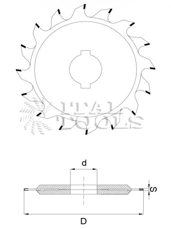 Ital Tools FFD02 Fraise diamant pour feintes et rainures réglables.
