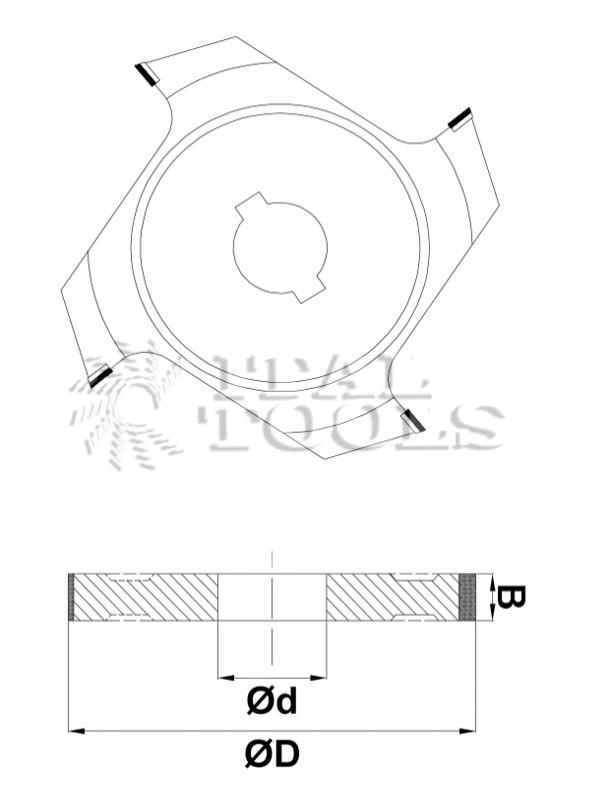 Ital Tools FFD07 Re-sharpening diamond cutter for chamfer/radius milling, PCD depth 4,5 mm.  Excellent finish, low-noise.