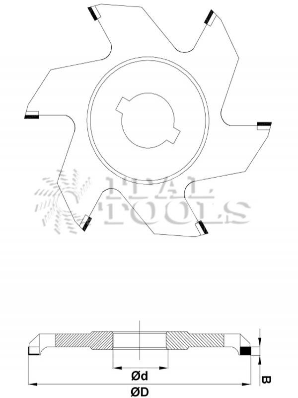 Ital Tools FFD16 Fraise diamant pour chanfreiner le laminé supérieur et inférieur des panneaux avant le post-forming.
