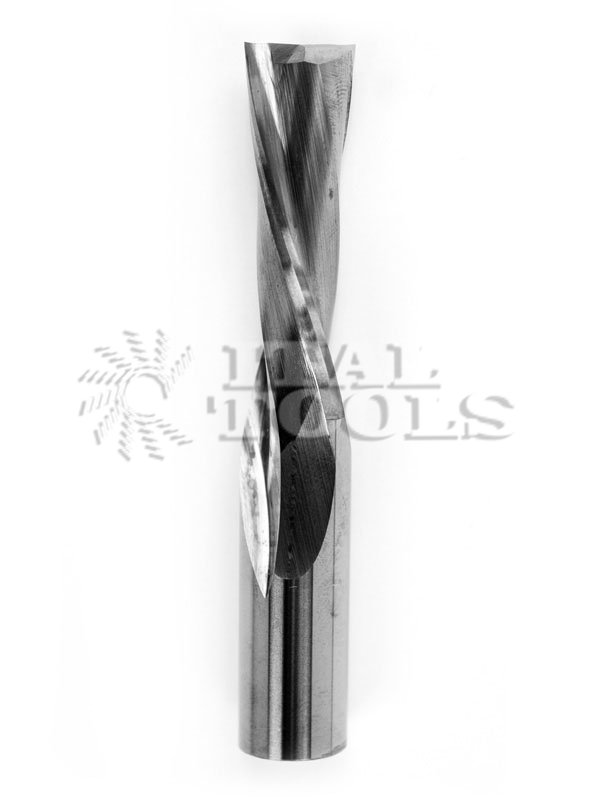 Ital Tools FEW04 Solid carbide spiral bit Z2 downcut. Excellent finish on the upper side of the workpiece. Downward chip ejection. Application: for cutting, panel sizing on solid wood, wood composites, laminates and plastic materials