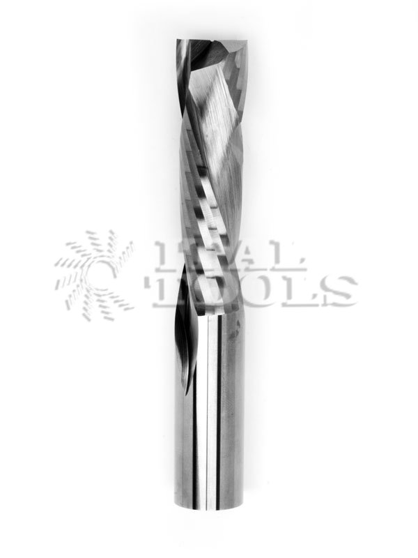Ital Tools FEW11 Solid carbide up and downcut spiral bit Z2+2. Provide an excellent finish on both the upper and the lower side of the workpiece. Application: for cutting, panel sizing on solid wood, wood composites, laminates.