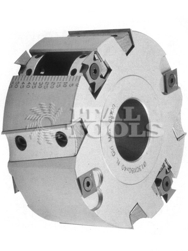 Ital Tools FRC02 Cutterhead for rebates and adjustable frame profiles with rounds 1,5-5mm or bevels 45°. 
