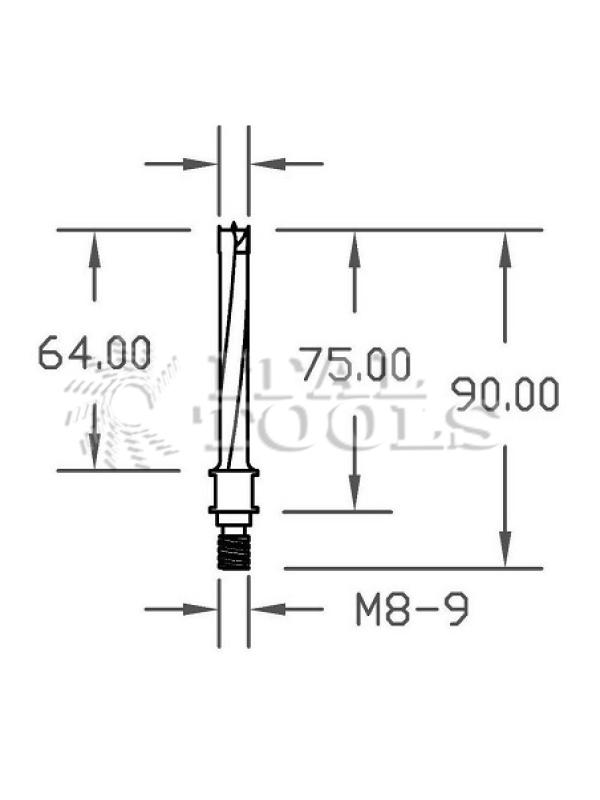 Ital Tools PHM05 Punta per fori ciechi in metallo duro ad attacco filettato M8 per SCM Cyflex F900
