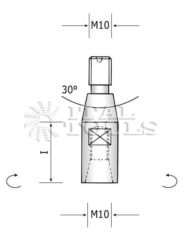 Ital Tools MPU09 Adaptateur de perçage pour Mèche à façonner sur machines Alberti, Vitap, Busellato 