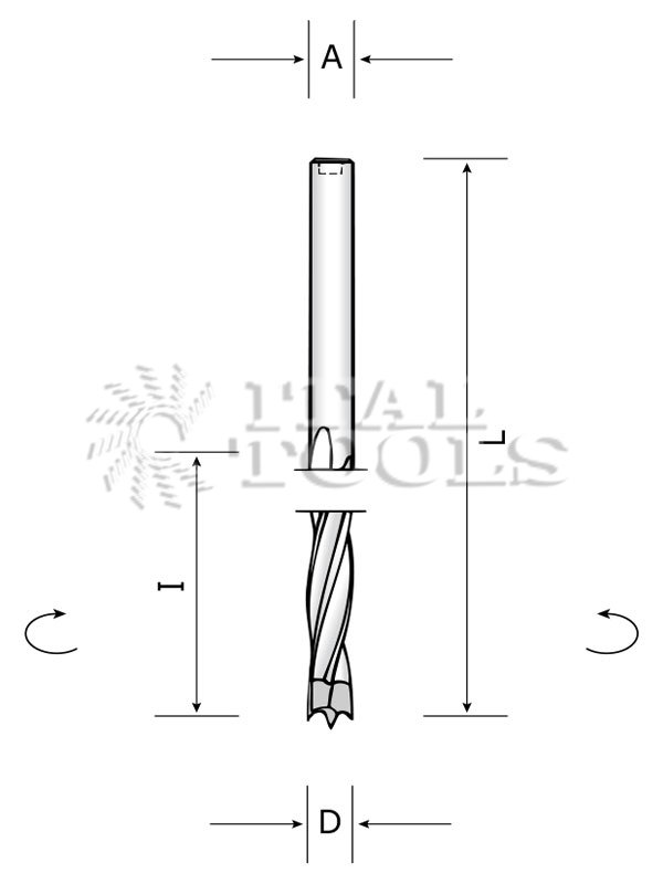 Ital Tools PEL02 Punta elicoidale con corpo in acciaio e cuspide in metallo duro HM
