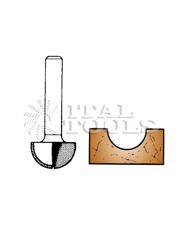 Ital Tools PES06 Half circle router bit