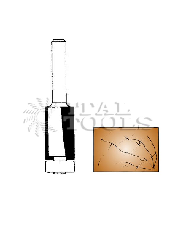 Ital Tools PES11 Straight router bit with bearing