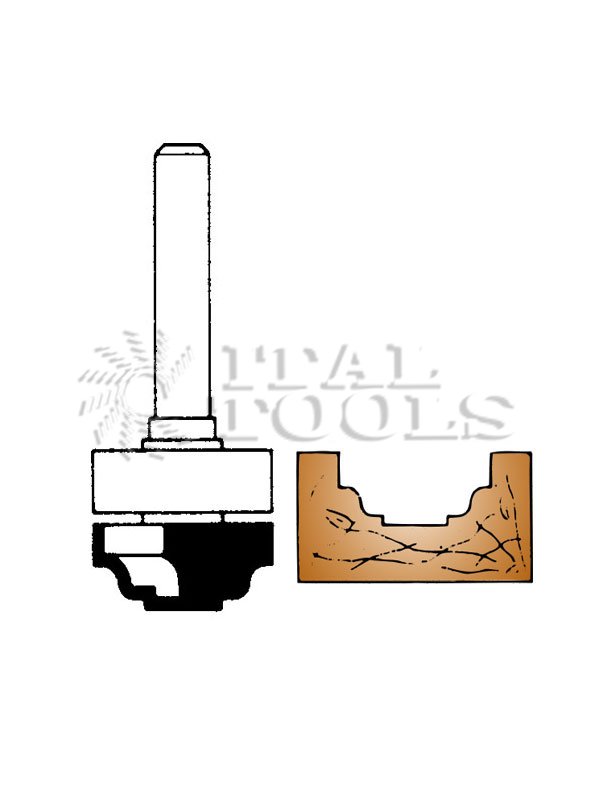 Ital Tools PES22 Profile router bit with bearing