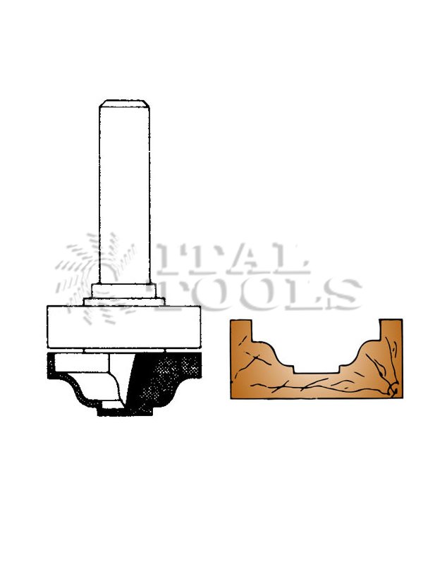 Ital Tools PES25 Profile router bit with bearing