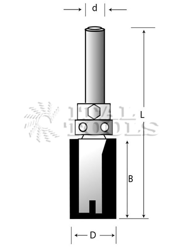 Ital Tools PES30 Straight router bit with bearing