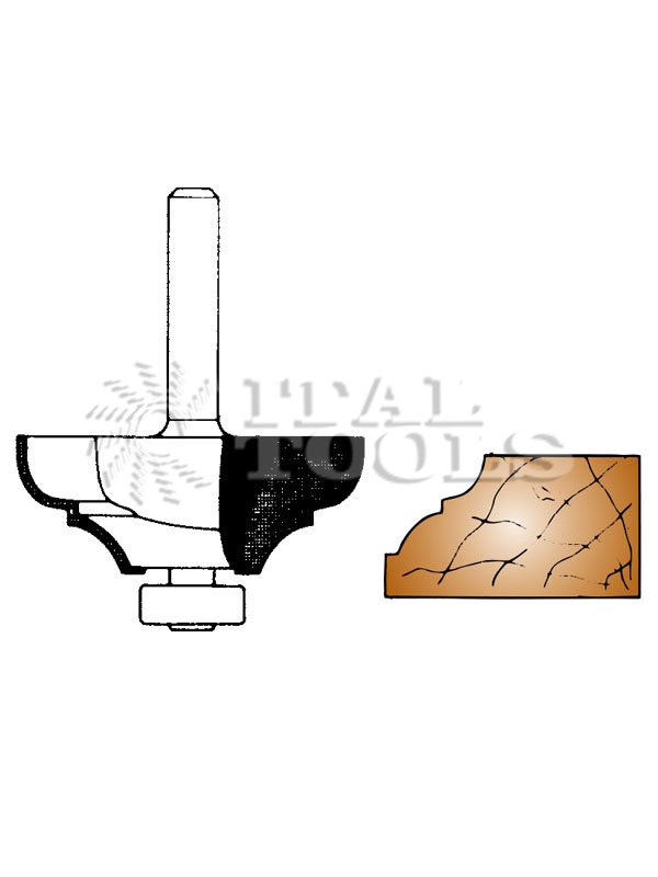 Ital Tools PES37 Profile router bit with bearing