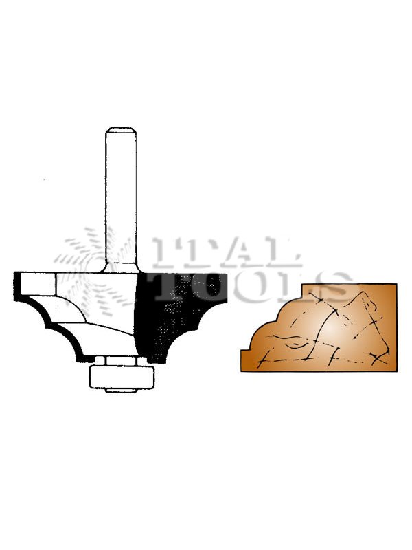 Ital Tools PES41 Profile router bit with bearing