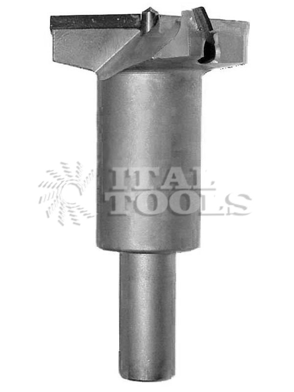 Ital Tools PFD02 Mèche diamant affûtable à façonner pour charnières, 2+2 divisions, avec centreur réglable, hauteur PCD 3 mm. Indiquée pour trous borgnes et logements de charnières, pour usinage de panneaux de particules, plaqués et laminés
