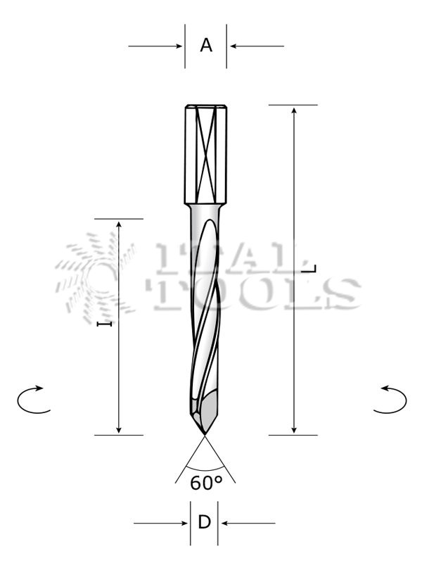 Ital Tools PHM14 Mèche HM pour perceuses multi-broches pour trous débouchants