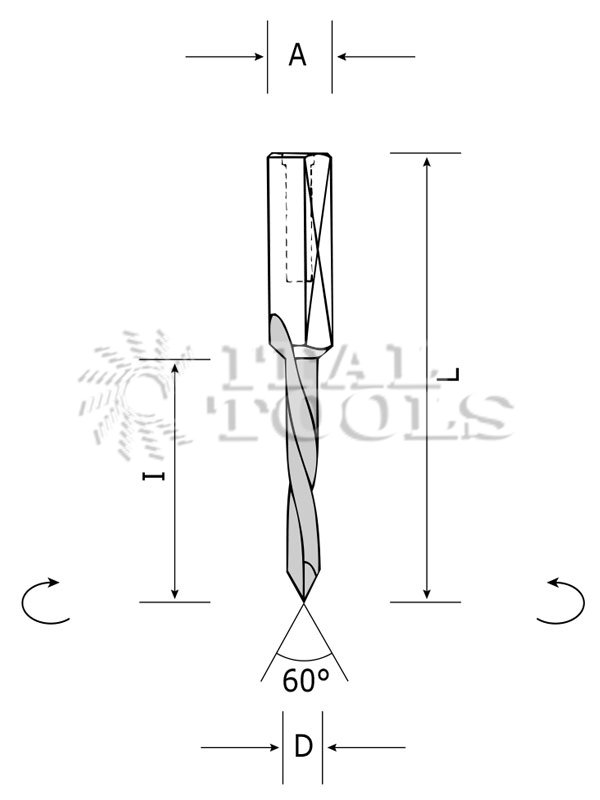 Ital Tools PHM17 HWM Solid carbide through bore dowel drill