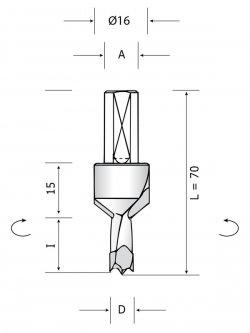 Ital Tools PHM30 - Punta con svasatore in metallo duro L=70