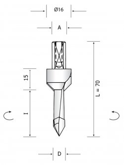 Ital Tools PHM32 - Punta con svasatore in metallo duro L=70