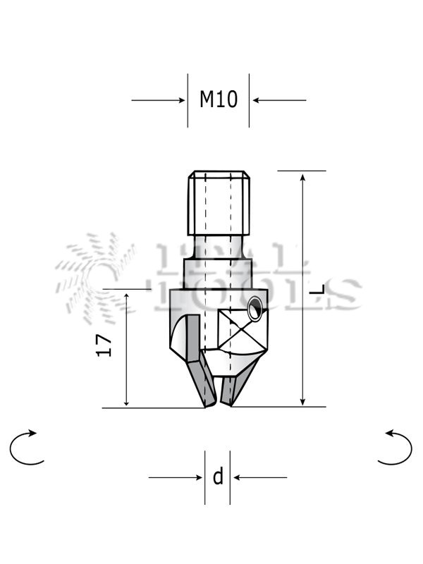 Ital Tools PHM47 Carbide countersink chuck for drill for Morbidelli, Weeke, Biesse machines