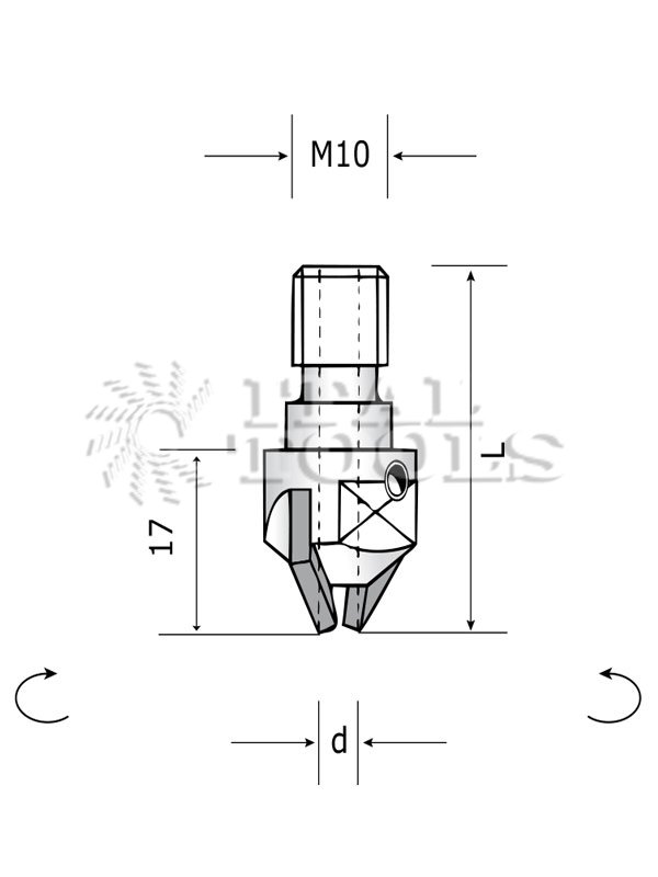 Ital Tools PHM47 Mandrin-fraisoir carbure pour mèches sur machines Morbidelli, Weeke, Biesse 