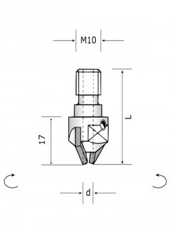 Ital Tools PHM47 - Countersink with threaded shank M10