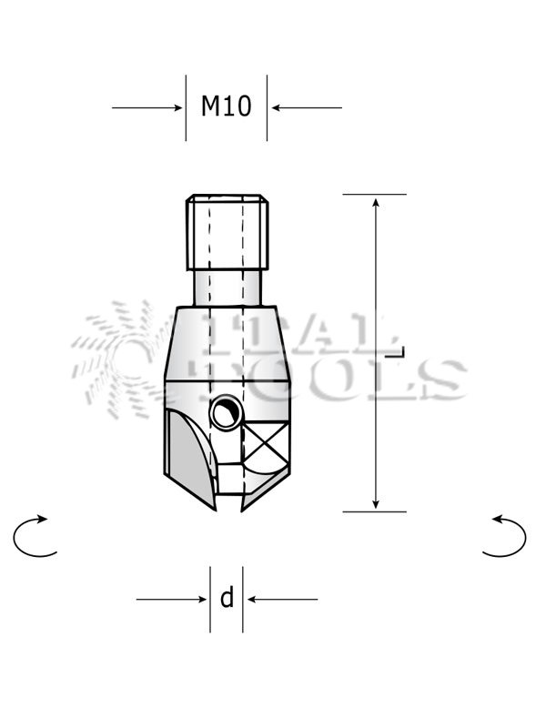 Ital Tools PHM48 Резъбовой патрон с зенкером НМ для сверел на станках Alberti, Vitap, Busellato