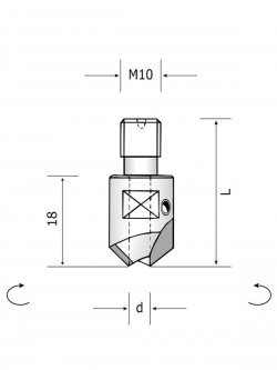 Ital Tools PHM49 - Зенковка с резьбовым хвостовиком M10