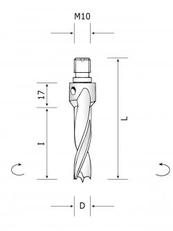Ital Tools PHS01 - Сверло глухое HSS для глухих отверстий с резьбовым хвостовиком M10