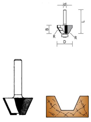 CDO:PES09 - Bevel trimmer router bit