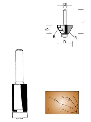 CDO:PES11 - Carbide flush trimming router bit