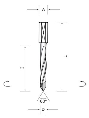 CDO:PHM14 - Carbide through bore drill with quick shank 8X20mm