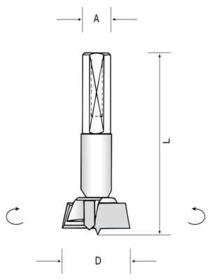 CDO:PHM34 - Carbide hinge boring bit L=57