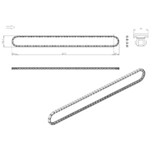 CATENA SX. PER CINGOLO INT.3500 SENZA BATTUTE SCM code 2914345128B