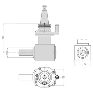 GR.TESTINA ANG.ORIENT.ISO-40 ALBERO D=30 L=73MM. SCM code 2923309118E