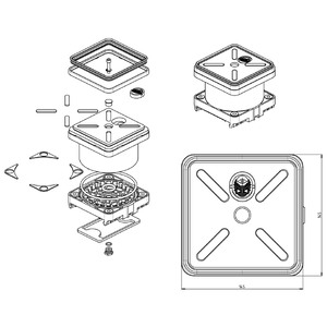 SUPPLEMENTARY TVN SUCTION CUP 145X145 H=110 SCM code 2991320442L