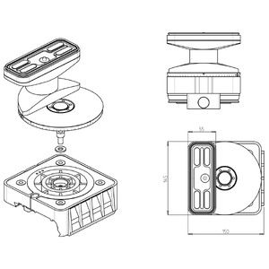 ASS. BASE + VENTOSA 145X55 H=110 SCM code 29L0001127C